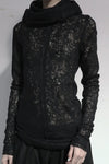 marc le bihan 2750 super high neck cutout sweater noir